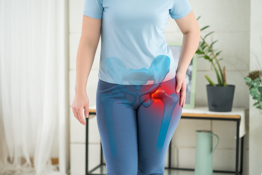 Woman with hip flexor pain